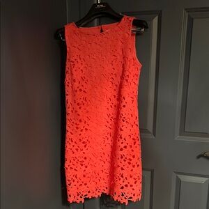 Elegant Coral Lace Dress